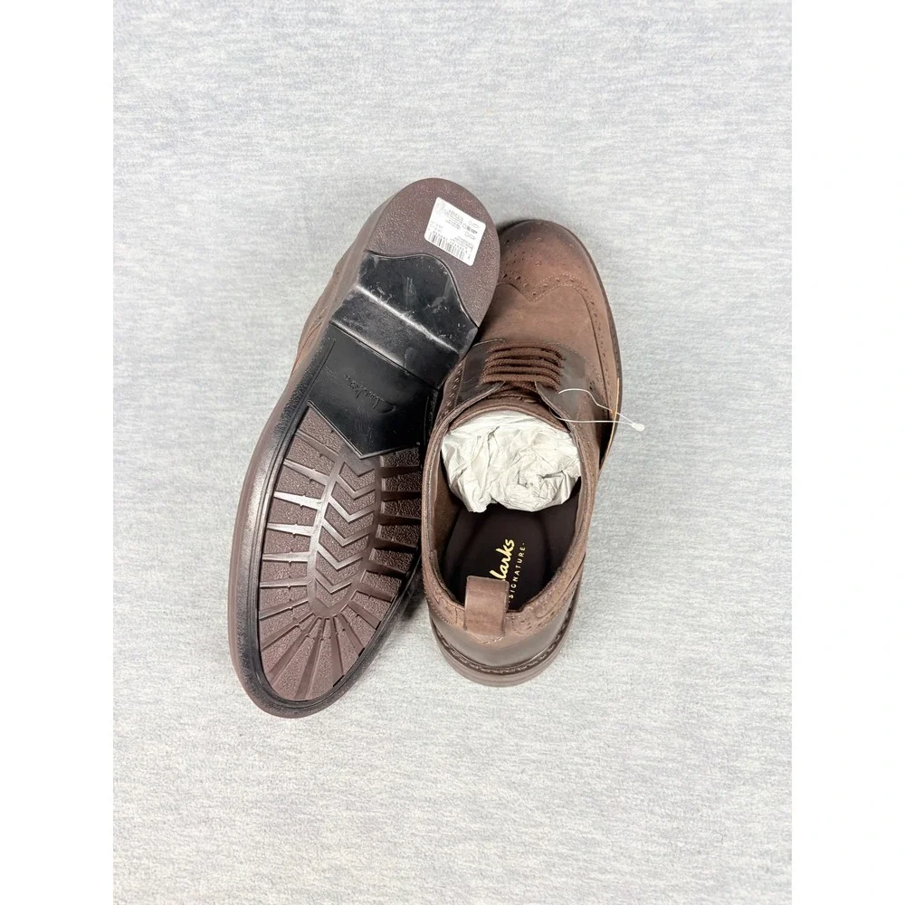 Clarks Aldwin Limit Brown Leather Wingtip Oxford Dress Shoes Mens 9.5 M 83254